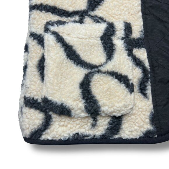 Free People Damson Madder UK 10 US 6 Marta Borg Gilet Bow Vest Teddy Black New - Picture 10 of 16